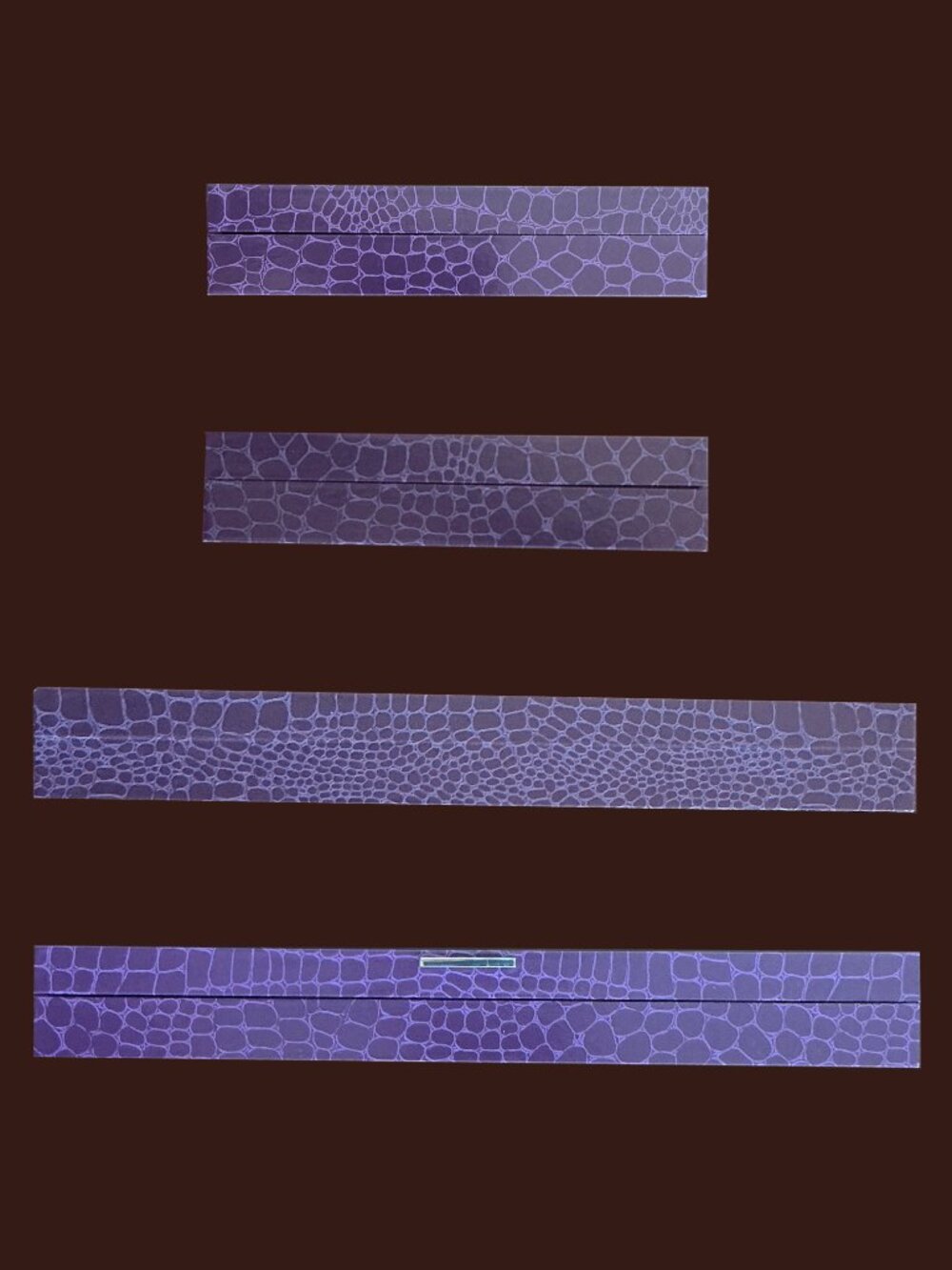 NEW 2-pc HSN Prestige Colleen Lopez Anti-Tarnish Purple Croco Jewelry Trays - Picture 7 of 10